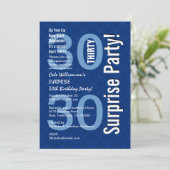 30e verjaardag Modern Royal Blue R600 Kaart (Staand voorkant)