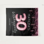 30e verjaardag modern roze foto-achtergrond wandkleed (Voorkant (horizontaal))