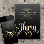 30e verjaardag Modern Script Kaart