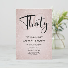 30e verjaardag Modern Script Roos Gold Party Kaart