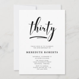 30e verjaardag Moderne Eenvoudige legante Partij Kaart