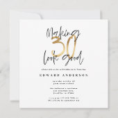 30e verjaardag moderne foto-collage voor zwart en  (Achterkant)