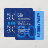 30e verjaardag Moderne Hues of Blue Kaart (Voorkant / Achterkant)