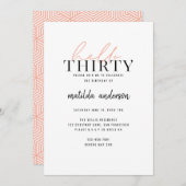 30e verjaardag moderne script geometrische perzikl (Voorkant / Achterkant)