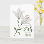 30e verjaardag Moeder Witte Lelie Flora Kaart (Gele Bloem)