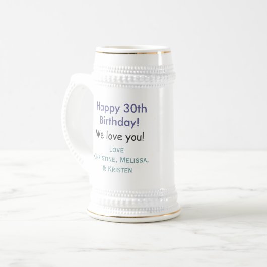 30e verjaardag Mok - Gepersonaliseerd (Voorkant links)