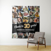 30e verjaardag Multi foto achtergrond Wandkleed (In situ)