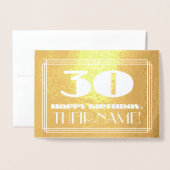 30e verjaardag: naam + Art Deco geïnspireerd look  Folie Kaarten (Voorkant met envelop)