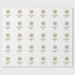 30e verjaardag Naam toevoegen Datum Jaar Golden Fl Cadeaupapier