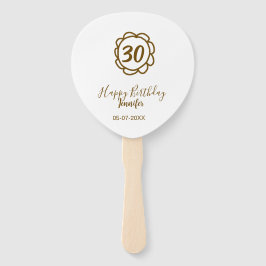 30e verjaardag Naam toevoegen Datum Jaar Golden Fl Handwaaier