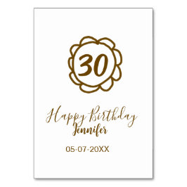 30e verjaardag Naam toevoegen Datum Jaar Golden Fl Kaart