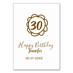 30e verjaardag Naam toevoegen Datum Jaar Golden Fl Kaart