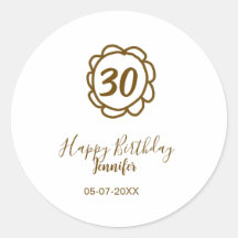 30e verjaardag Naam toevoegen Datum Jaar Golden Fl