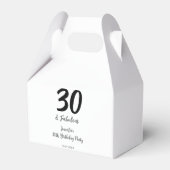 30e verjaardag Naam toevoegen Datum jaar zwart Bedankdoosjes (Voorkant Zijde)