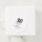 30e verjaardag Naam toevoegen Datum jaar zwart Bedankjes Labels (In situ)
