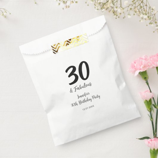 30e verjaardag Naam toevoegen Datum jaar zwart Bedankzakje (Gezegeld)