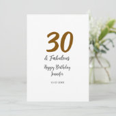 30e verjaardag Naam toevoegen Datum jaar zwart Kaart (Staand voorkant)