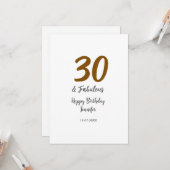 30e verjaardag Naam toevoegen Datum jaar zwart Kaart (Voorkant / Achterkant in situ)