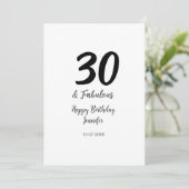 30e verjaardag Naam toevoegen Datum jaar zwart Kaart (Staand voorkant)