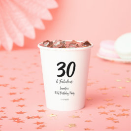 30e verjaardag Naam toevoegen Datum jaar zwart Papieren Bekers