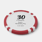 30e verjaardag Naam toevoegen Datum jaar zwart Poker Chips (Enkel)
