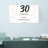 30e verjaardag Naam toevoegen Datum jaar zwart Spandoek (Beurs)