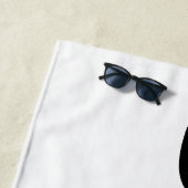 30e verjaardag Naam toevoegen Datum jaar zwart Strandlaken (In situ)