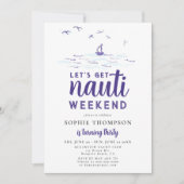 30e verjaardag Nauti Nautical Boat Party Kaart (Voorkant)