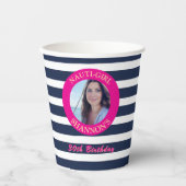 30e verjaardag nautische foto partij cups papieren bekers (Voorkant)