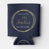 30e verjaardag Navy Gold gepersonaliseerde partij  Blikjeskoeler (Voorkant)