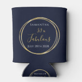 30e verjaardag Navy Gold gepersonaliseerde partij  Blikjeskoeler (Achterkant)