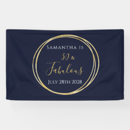 30e verjaardag Navy Gold verjaardagsfeest Spandoek