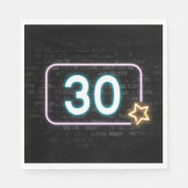 30e verjaardag Neon Sign On Brick Servet (Voorkant)