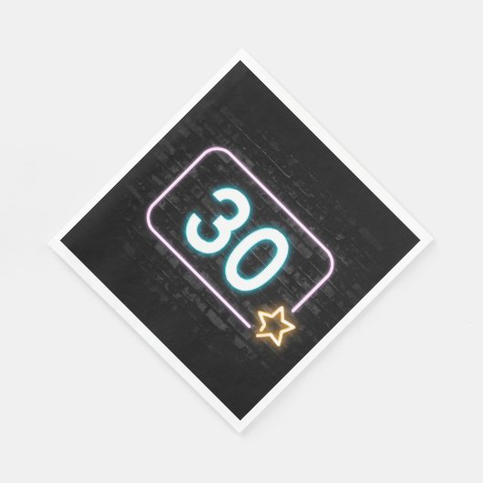 30e verjaardag Neon Sign On Brick Servet (Hoek)