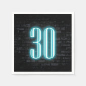 30e verjaardag Neon Sign on Brick Wall Servet (Voorkant)
