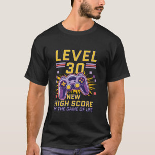30e verjaardag niveau 30 hoge score gamer 30e gebo t-shirt