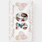 30e verjaardag nummer 30 Cutout 8 foto's Roos Gold Spandoek (Verticaal)