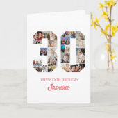 30e verjaardag nummer 30 Foto Collage Persoonlijk Kaart (Gele Bloem)