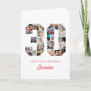 30e verjaardag nummer 30 Foto Collage Persoonlijk Kaart