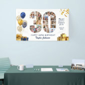 30e verjaardag nummer 30 fotocollage wit goud spandoek (Beurs)