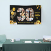 30e verjaardag nummer 30 fotocollage zwart goud spandoek (Beurs)