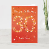 30e verjaardag - nummer 30 in sterren - rood - lee kaart (Voorkant)