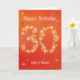 30e verjaardag - nummer 30 in sterren - rood - lee kaart