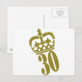 30e verjaardag - Nummer - Dertig Briefkaart (Voorkant / Achterkant)
