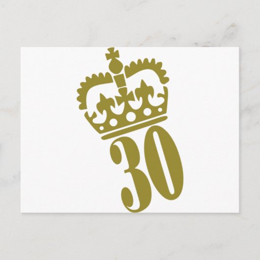 30e verjaardag - Nummer - Dertig Briefkaart (Voorkant)