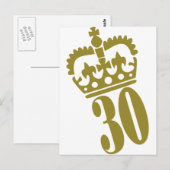 30e verjaardag - Nummer - Dertig Briefkaart (Voorkant / Achterkant)