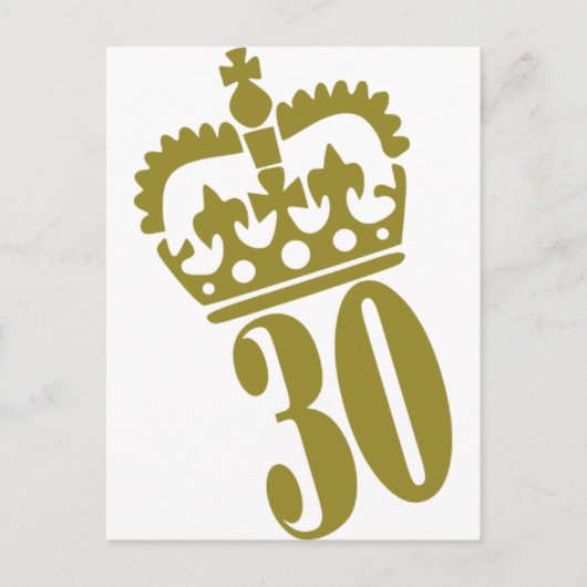 30e verjaardag - Nummer - Dertig Briefkaart (Voorkant)