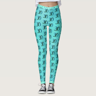 30e verjaardag of jubileum Pauw Patroon Leggings
