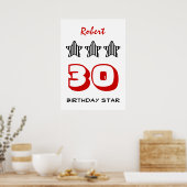 30e verjaardag of OM HET EVEN WELKE LEEFTIJD Gestr Poster (Keuken)