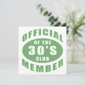 30e verjaardag Officieel lid Kaart (Staand voorkant)